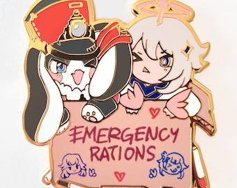 Pom-Pom & Paimon "Emergency Rations" 2.5" Hard Enamel Pin