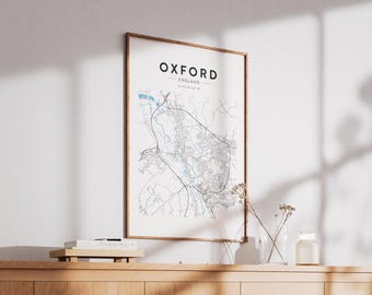 Oxford, England Map Print - Minimalist Wall Art (A4 or A3)