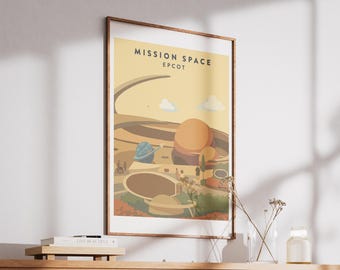 Mission Space, Epcot, Wall Print, Disney Poster, Disney Lover Gift