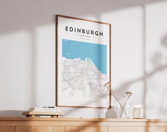 Edinburgh, Scotland Map Print - Minimalist Wall Art (A4 or A3)