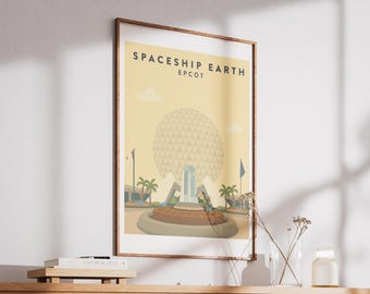 Spaceship Earth, Epcot, Wall Print, Disney Poster, Disney Lover Gift
