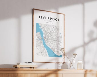 Liverpool, England Map Print - Minimalist Wall Art (A4 or A3)