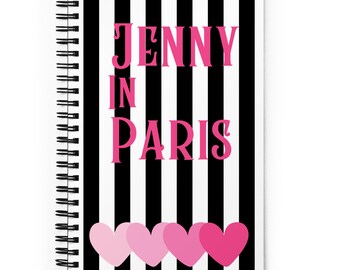 Custom Spiral Notebook - Personalize Emily In Paris Journal - Blank Pages - 5.25" X 8.25" -