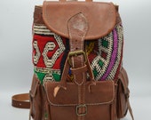 Leather Backpack, rucksack, moroccan bag
