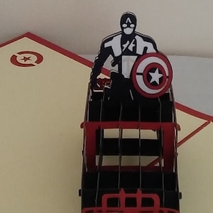 Avengers Captain America 3D P Kirigami Popup Greeting Card