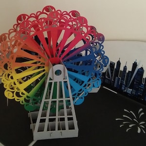 Riesenrad in New York 3D Kirigami Pop-up Grußkarte