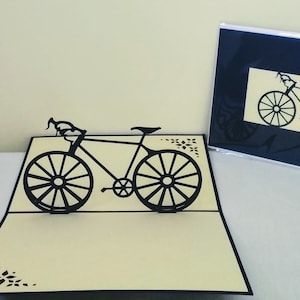 Cartão Pop-up Bicicleta Azul 3D Kirigami