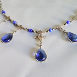 Collana Pendente Trasparente Blu