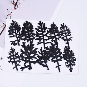 10 pcs vraies feuilles de marguerite séchées pressées, feuille teinte en noir pour travaux manuels d'art, pour travaux manuels d'Halloween FCD69