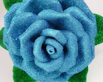 SDEERIT 30pcs Glitter Roses Artificial Foam Rose Artificial Glitter Flowers  with Stem, Foam Glitter Rose for Wedding Party Office Baby Shower Home