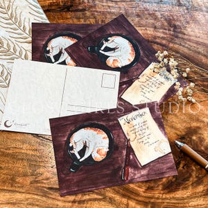 Kaffee Katze Postkarte