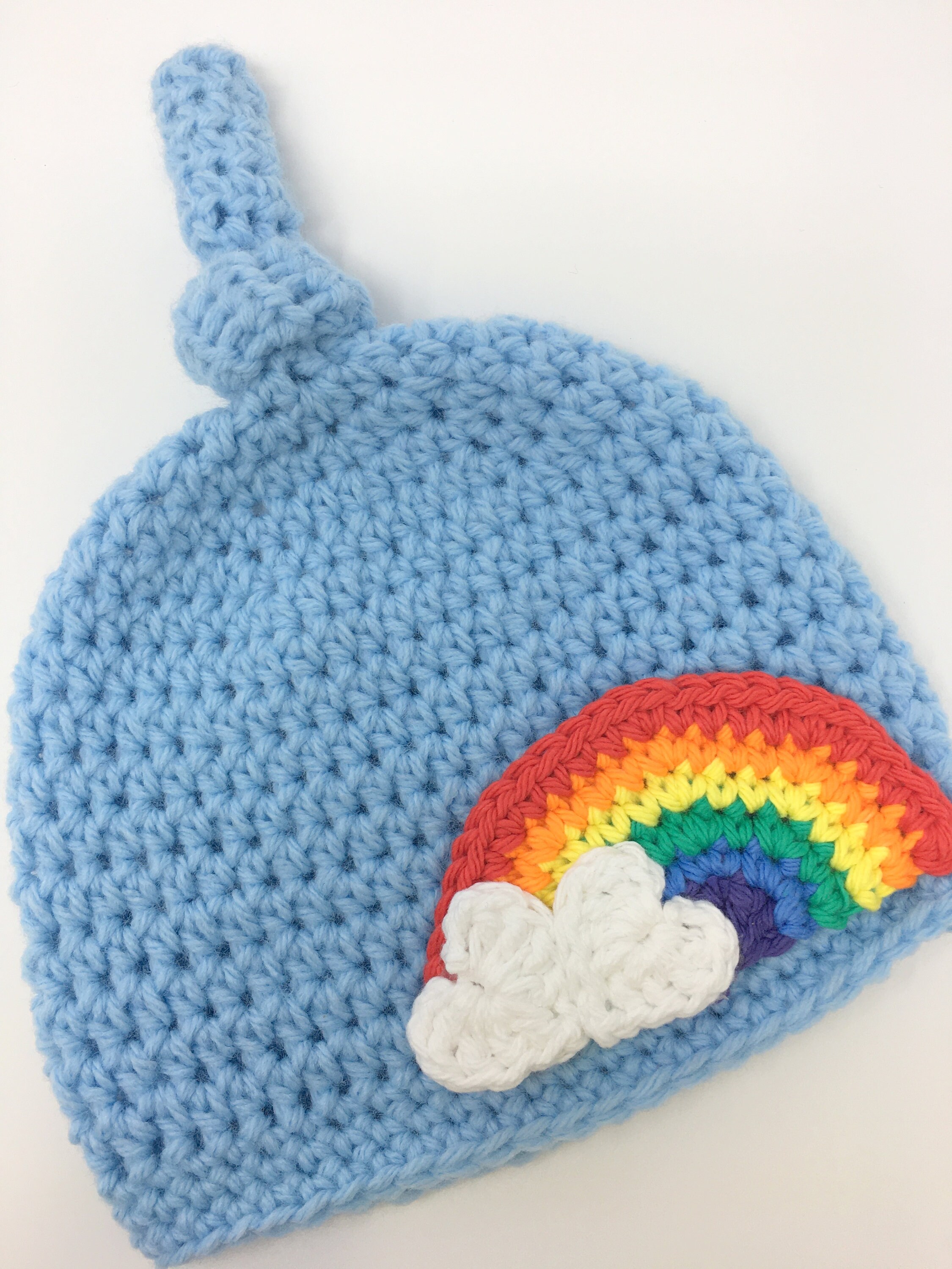 Rainbow Baby Hat, Newborn Baby Hat, Crochet Rainbow Hat, Baby Beanie