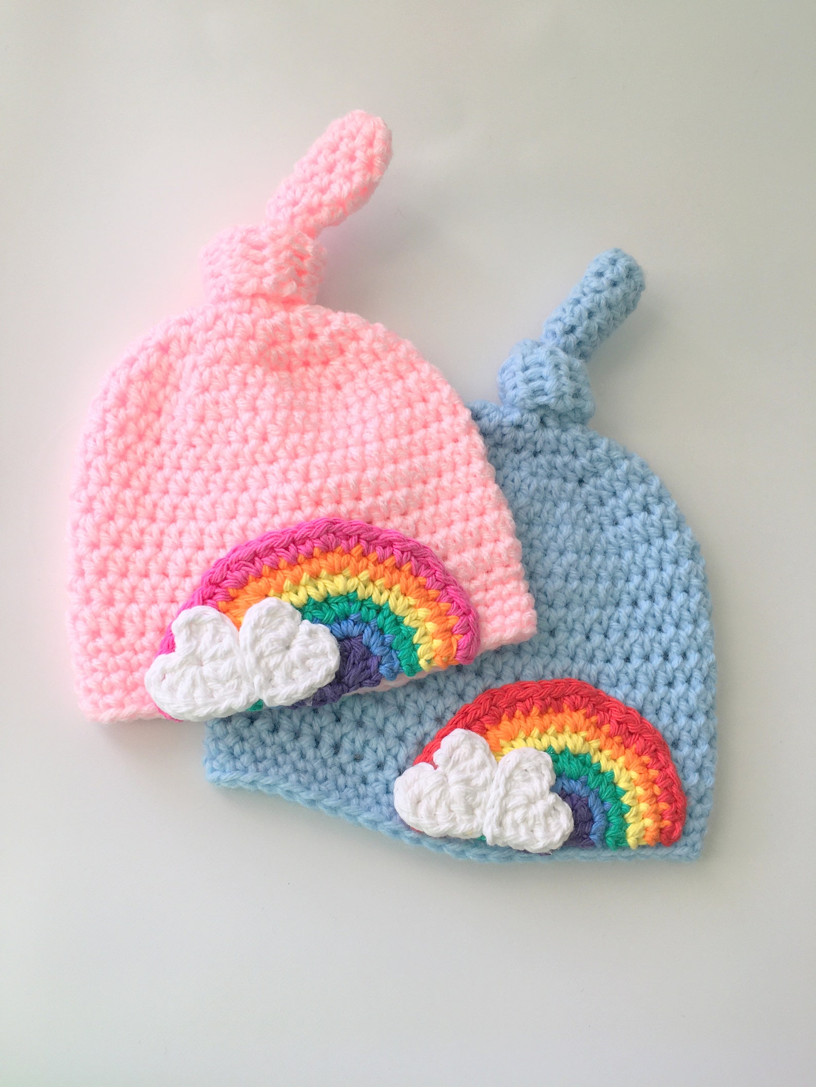 Rainbow Baby Hat, Newborn Baby Hat, Crochet Rainbow Hat, Baby Beanie