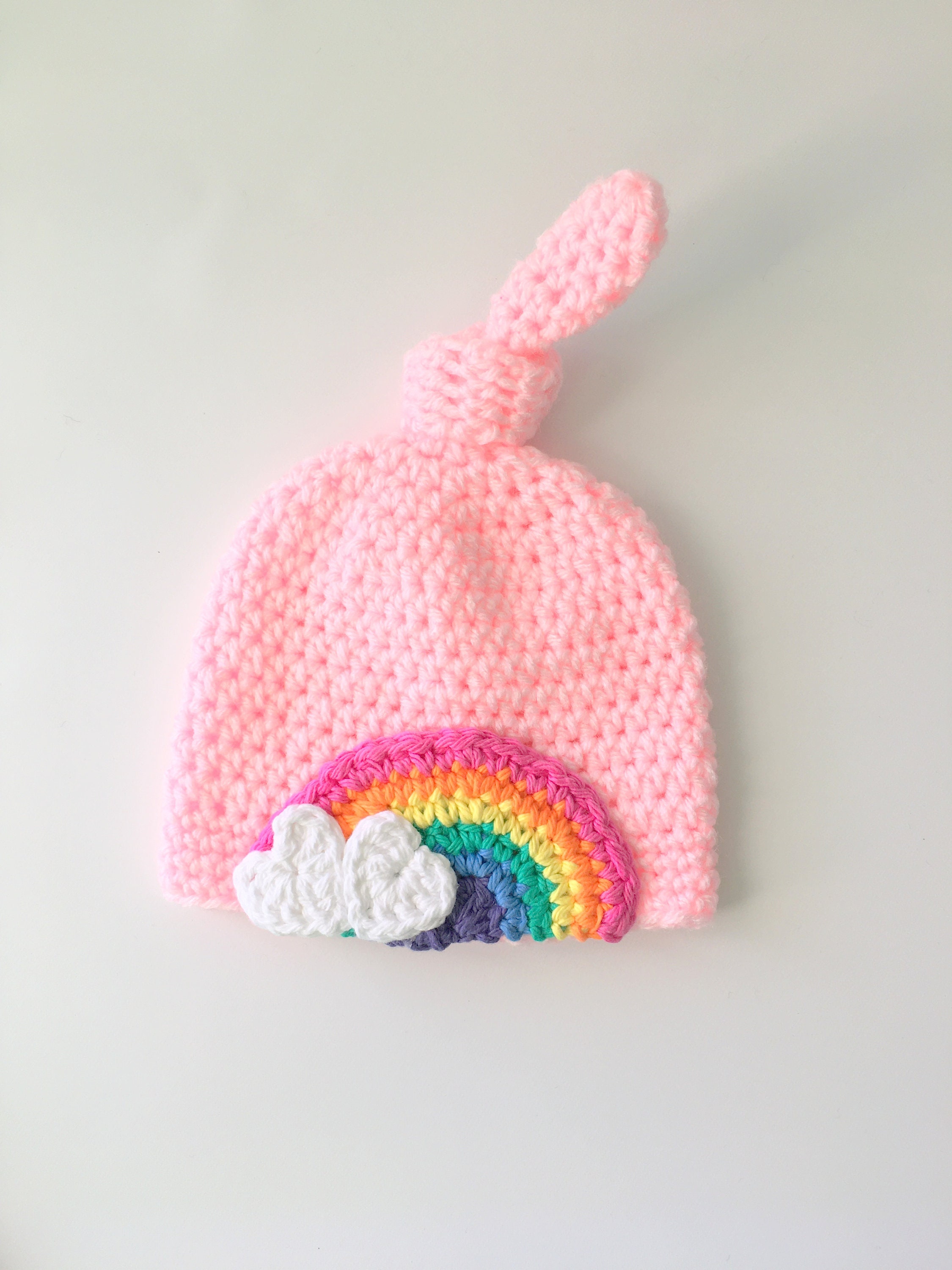 Rainbow Baby Hat, Newborn Baby Hat, Crochet Rainbow Hat, Baby Beanie