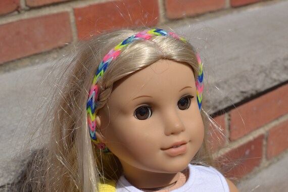 Rainbow Loom Rubber Band Headband For American Girl Doll Etsy
