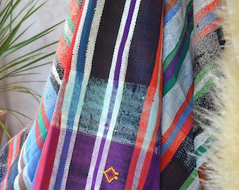 Authentic old Berber blanket 264x158 cm/ HAIK VINTAGE 79/ hand-woven Moroccan blanket/ unique and vintage piece/ boho plaid