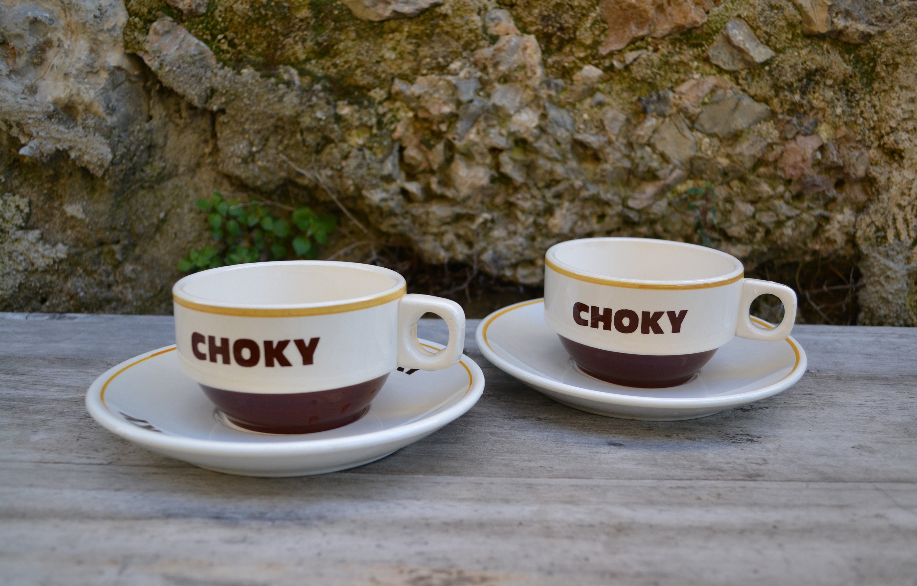 Service De 6 Tasses à Chocolat Choky Avec Sous-tasses Assorties - Blanche - Neuf