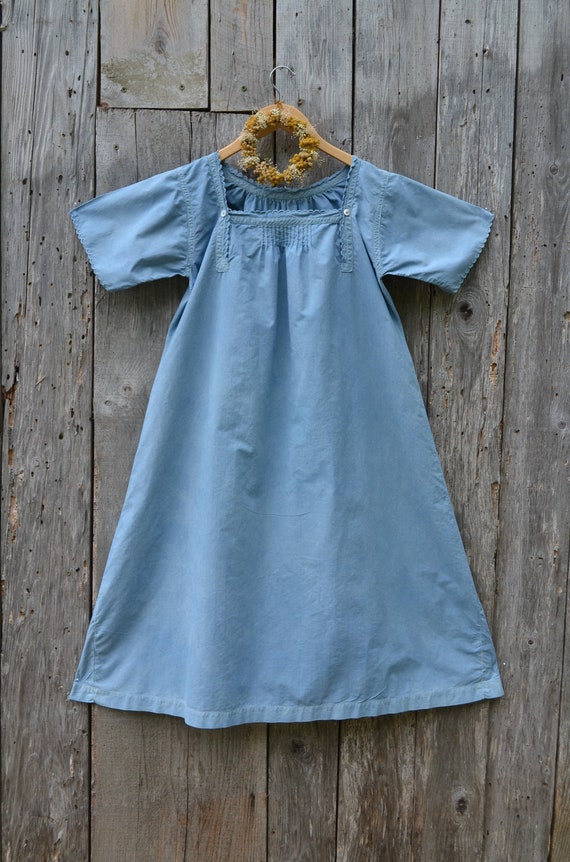 Vintage cotton dress dyed with plants/ recycled 2… - image 1