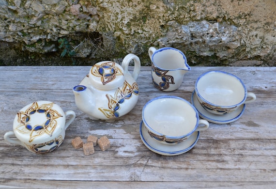 Service à Thé Duo (tasse + Soucoupe) - Porcelaine Blanche - Occasion En Bon état - Sans Marque