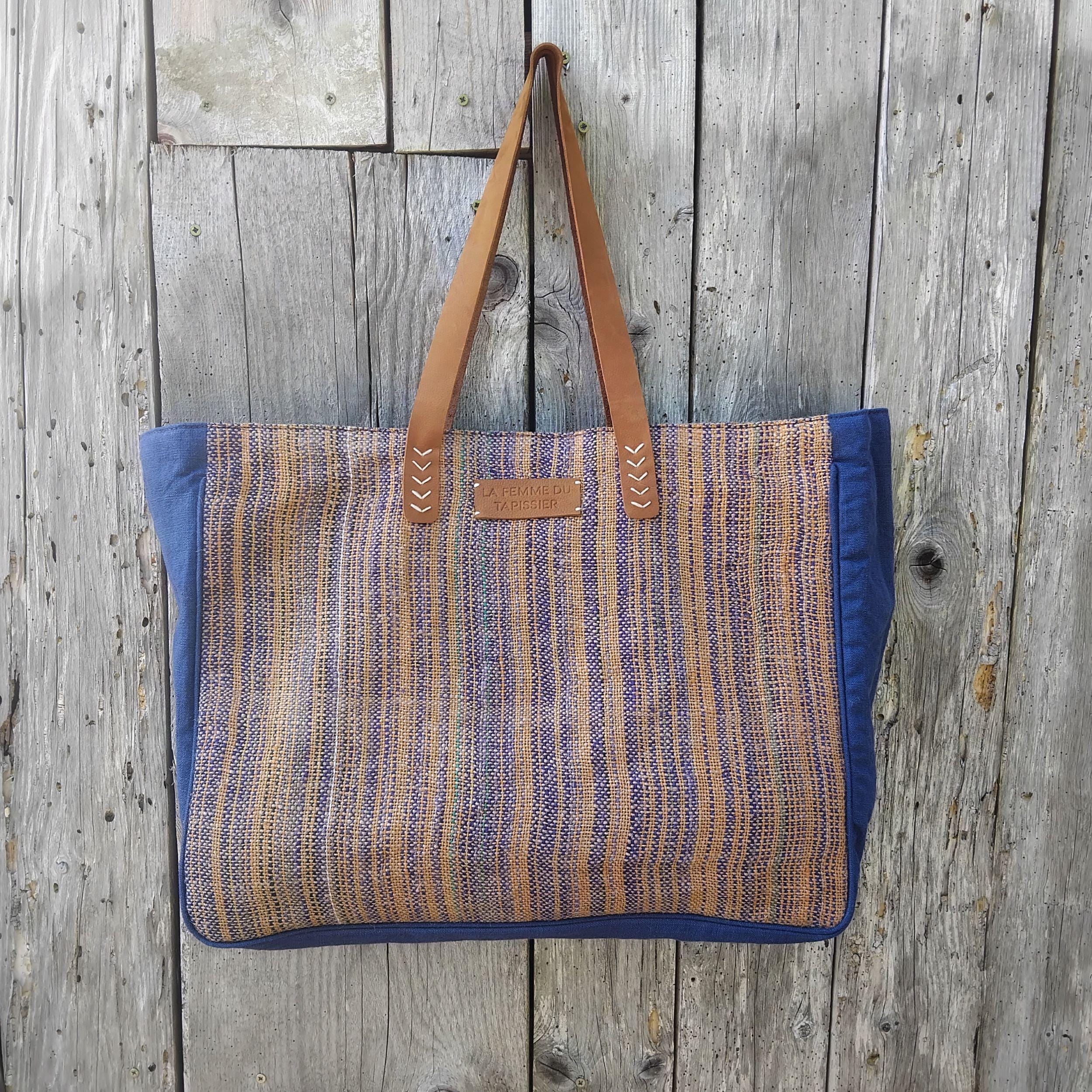 Sac Fourre-tout Orange En Toile De Jute Avec Décor Miroirs - Neuf Avec étiquettes