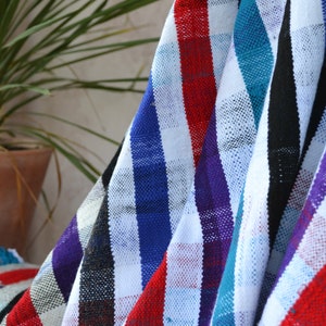 Old Berber blanket 160x300 cm/ HAIK TAPIS VINTAGE 110/ hand-woven Moroccan blanket/ unique vintage boho/ old fabric