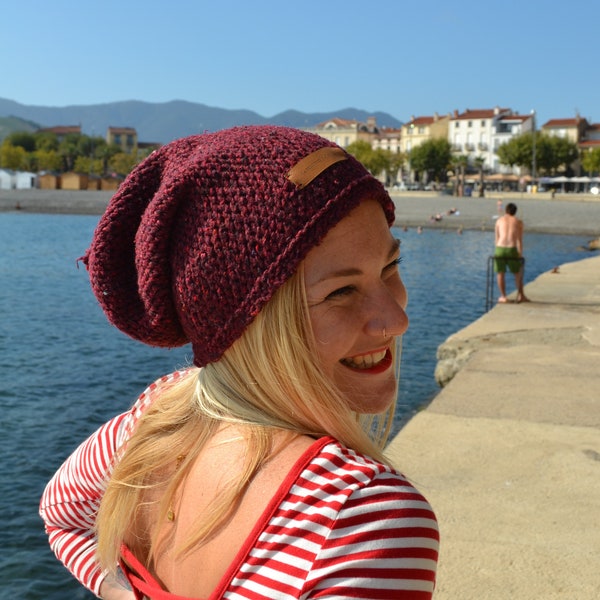 Bonnet berbère en laine de mouton tricoté à la main/ bonnet en laine coloré/ bonnet d'hiver stylé/ bonnet adulte et mixte/ boheme ou urbain