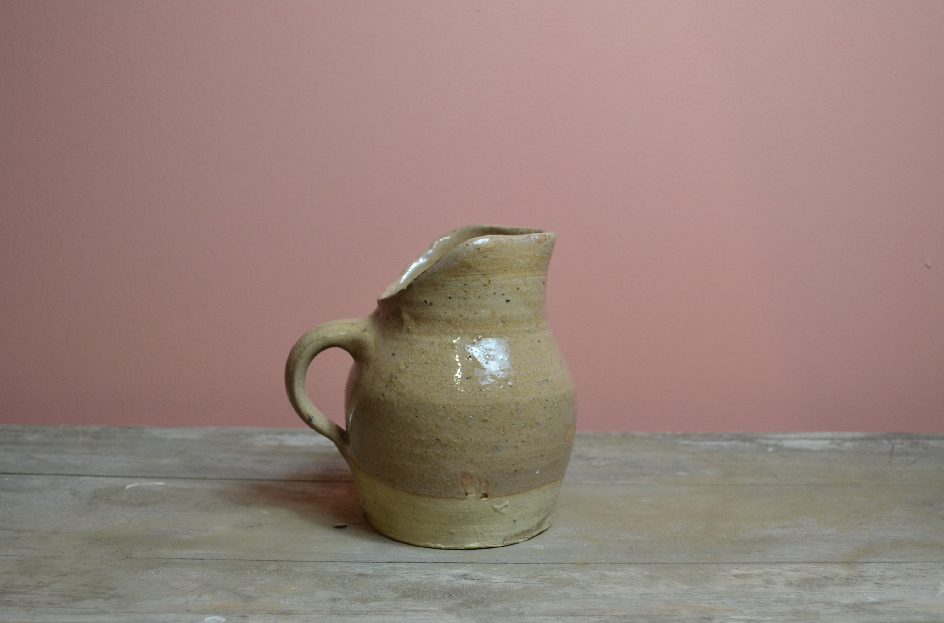 Pichet en Grès Vernissé Vintage/ Cruche Au Tons Naturels/ Carafe Rustique et Bohème