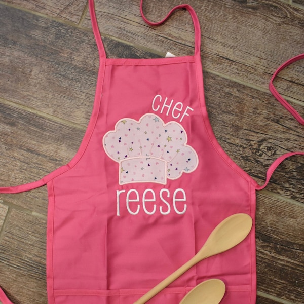 Personalized Kid Apron, Embroidered Baking Apron