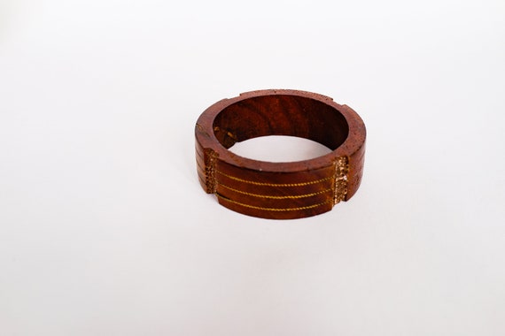 Vintage Wood Bangle Bracelets Set of 2 Retro Jewe… - image 6