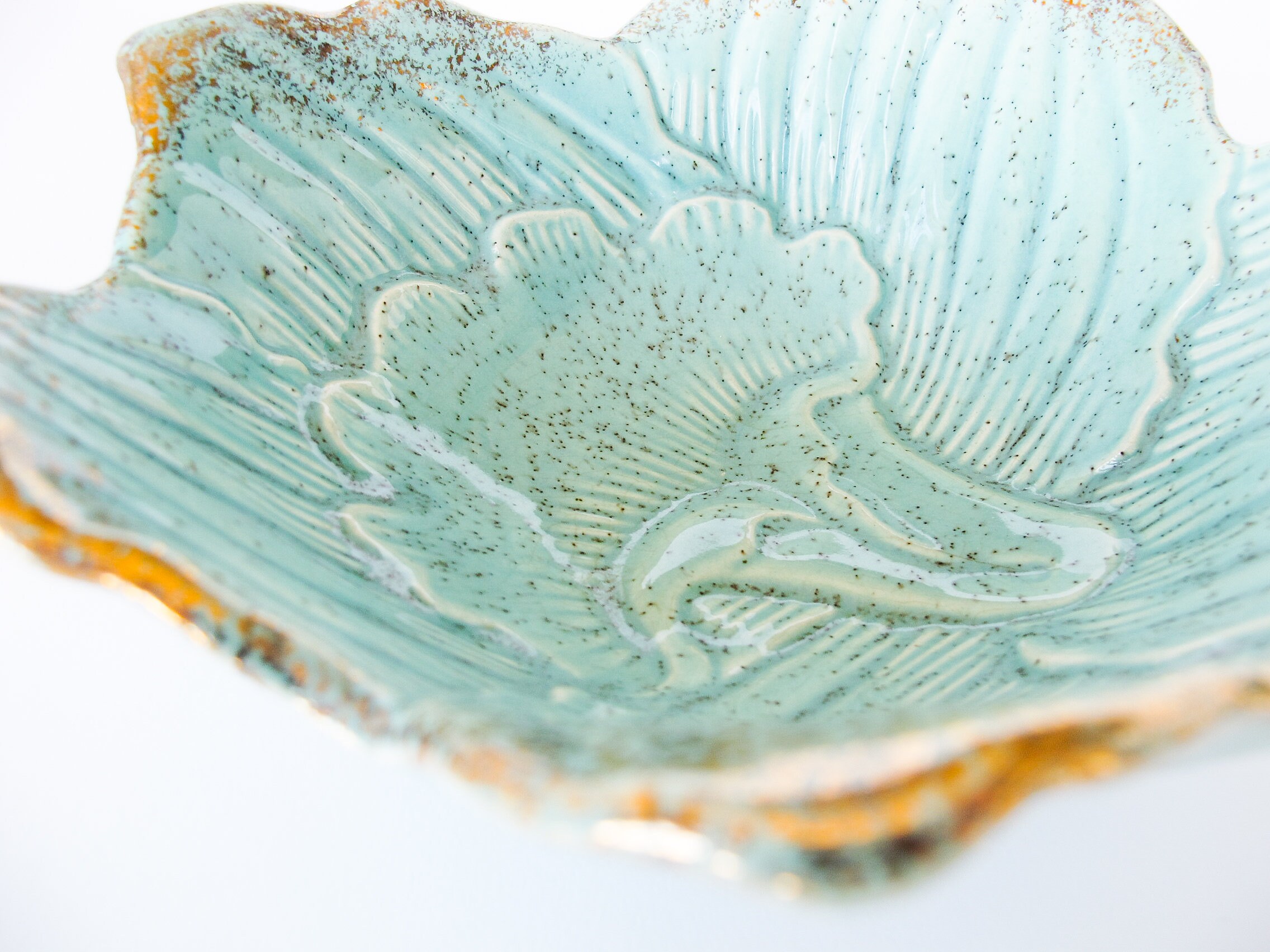 Lettuce Leaf Mid Century Bowl Ceramic Salad Bowl Vintage Made Etsy