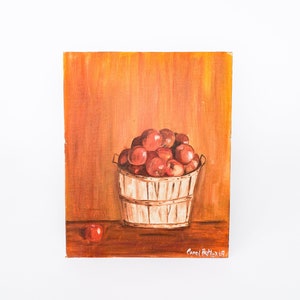 Fruit Still Life Oil Painting with Basket of Apples