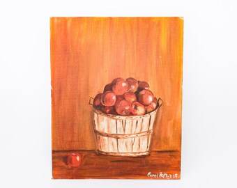 Fruit Still Life Oil Painting with Basket of Apples