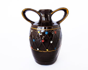 Amphora Jug Vase Vintage Hand Painted Pottery Made in Japan Roman Greek Style Kitchenware