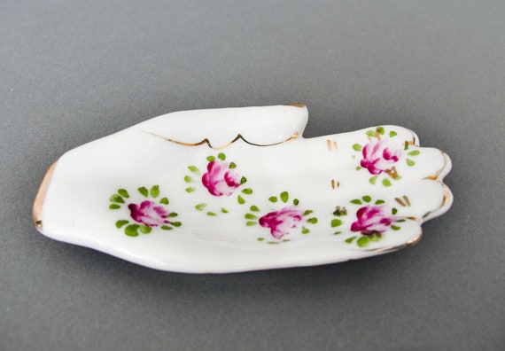 Floral Ceramic Hand Ring Dish Hand Painted Vintag… - image 6