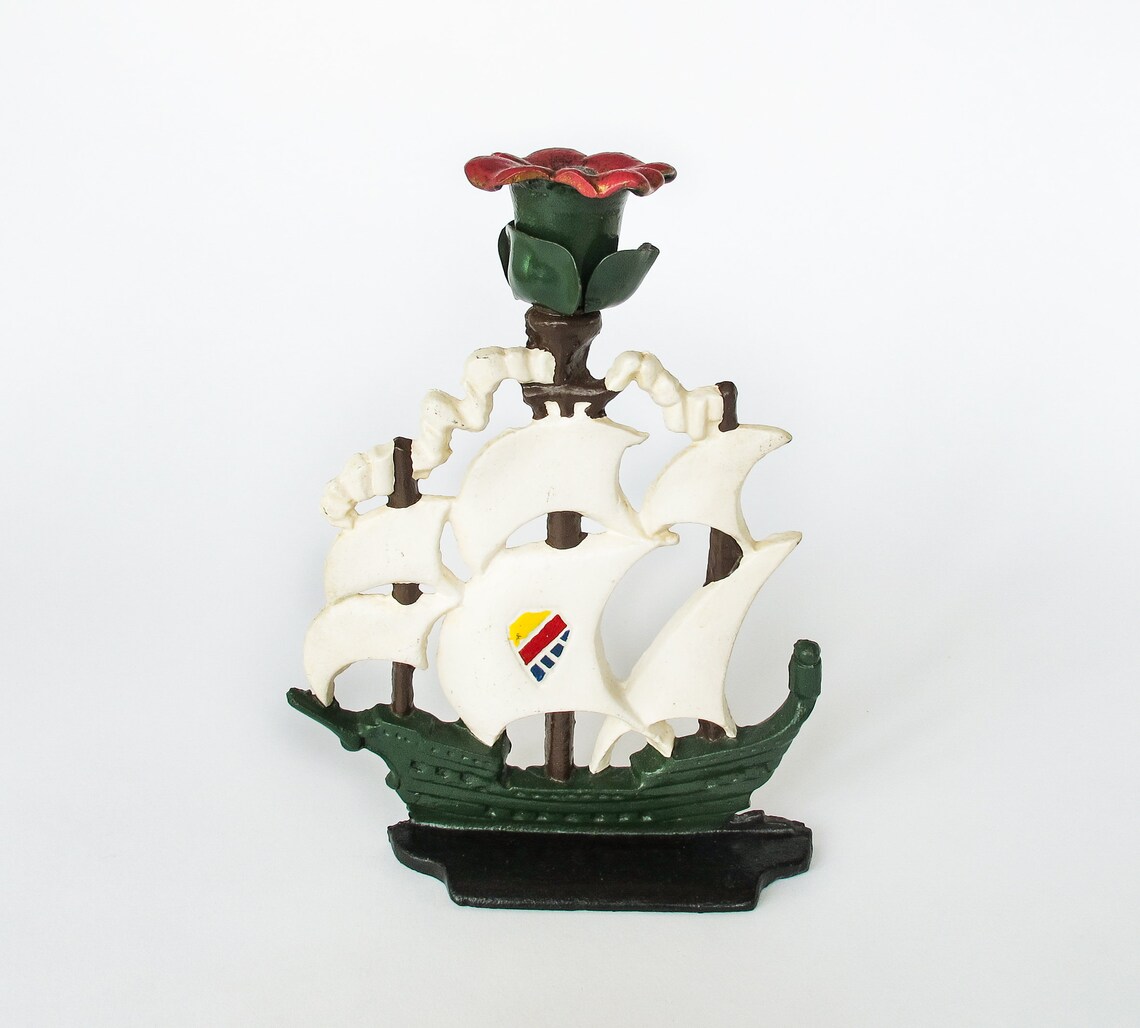 Sailing Ship Candle Sconce Cast Iron Victorian Candle Holder Etsy Italia