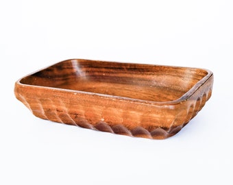 Earthy Hand Carved Bowl Woodland Kitchenware MCM Decor Rustic Modern Serving Bowl