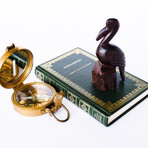 Hand Carved Ironwood Pelican Figure Wooden Carving Paperweight Nautical Beach Decor