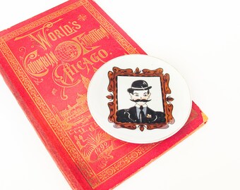 Victorian Trinket Dish Jewelry Dish Decorative Hanging Plate Vintage Lefton China Hand Painted