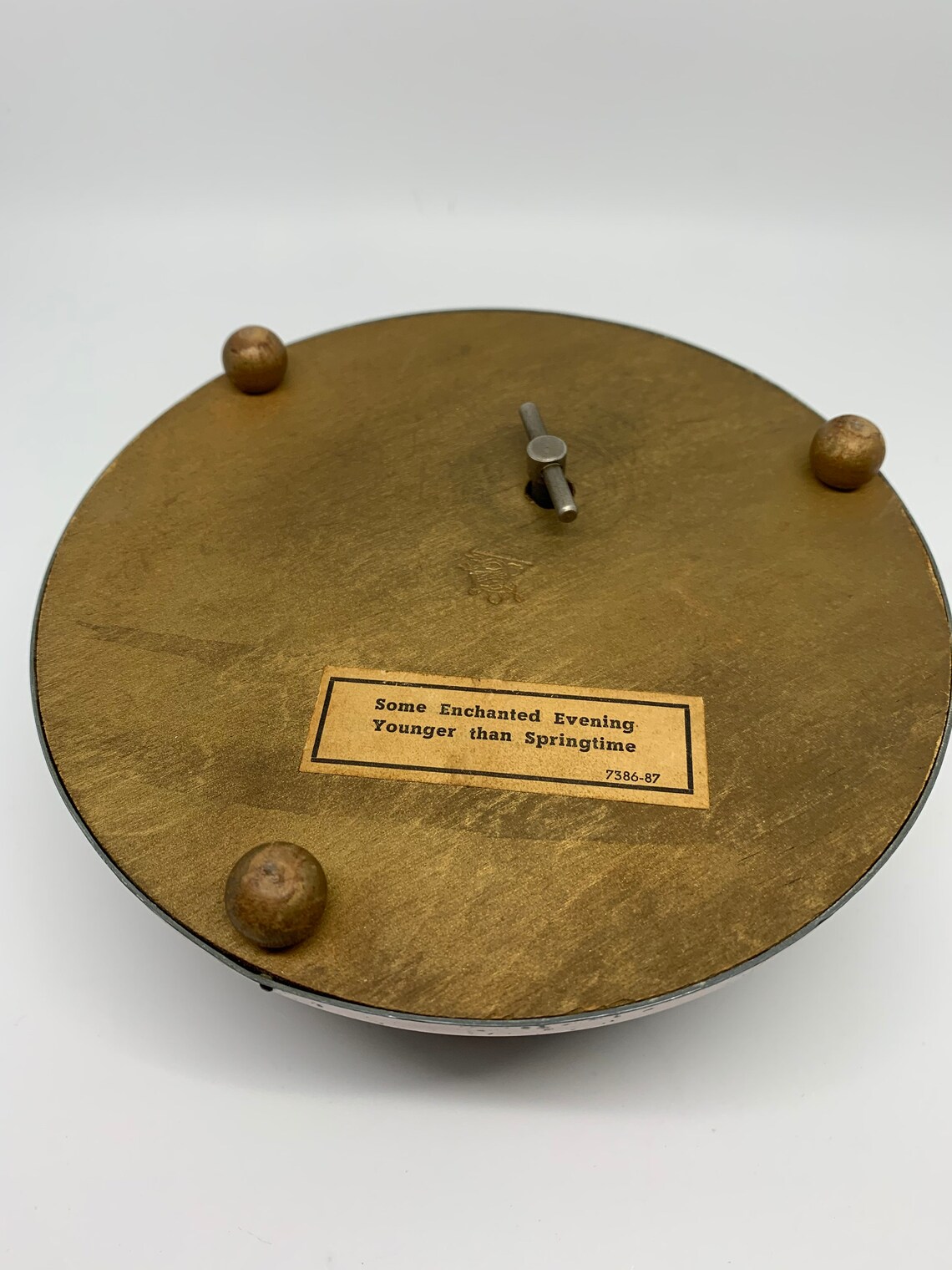 Antique powder puff tin music box 1930s Victorian collectables Etsy