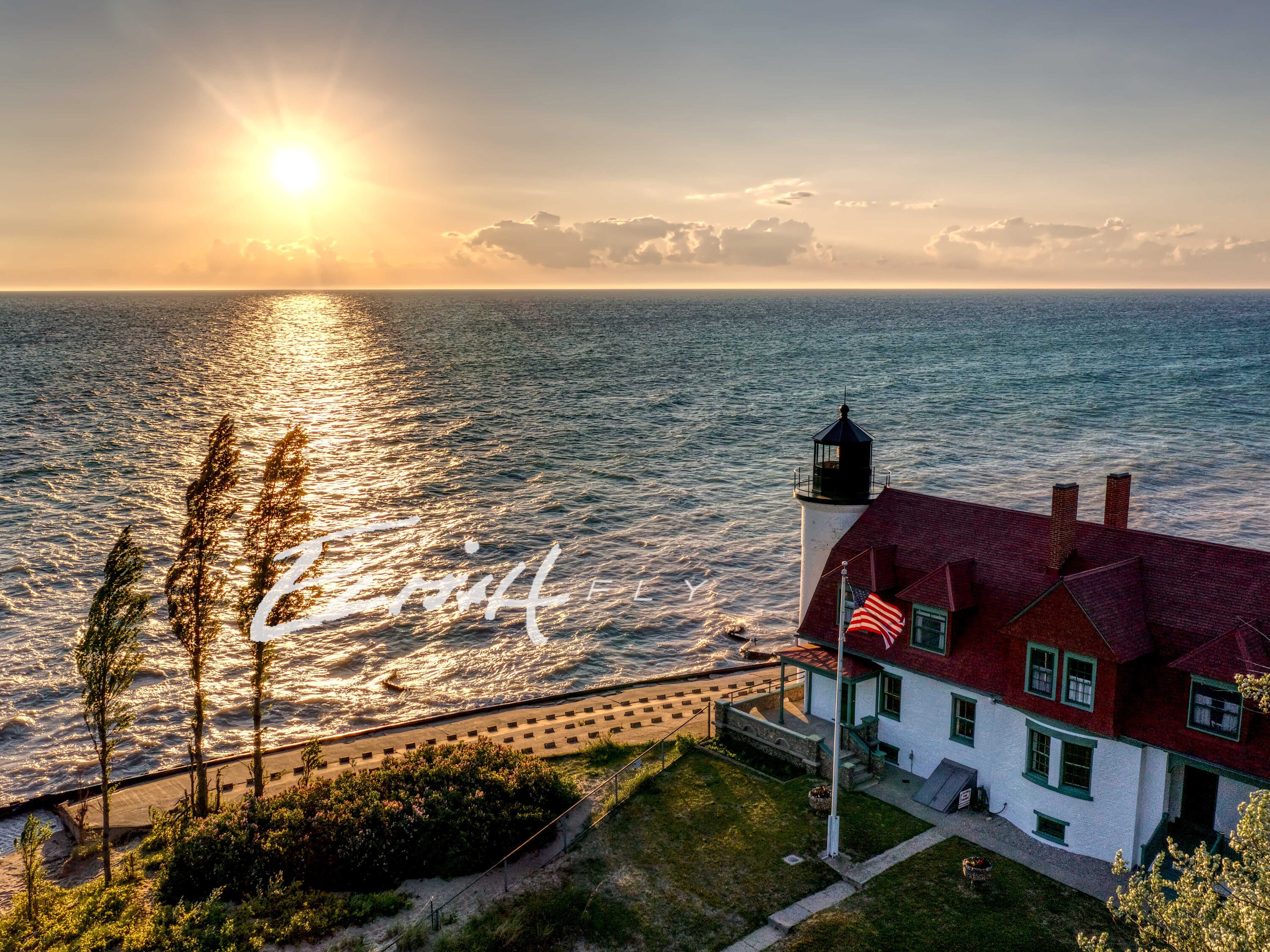 Point Betsie Lighthouse Sunset Photo Print Beach Lake Etsy Australia