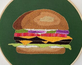Original Hand Embroidery - Burger Deluxe