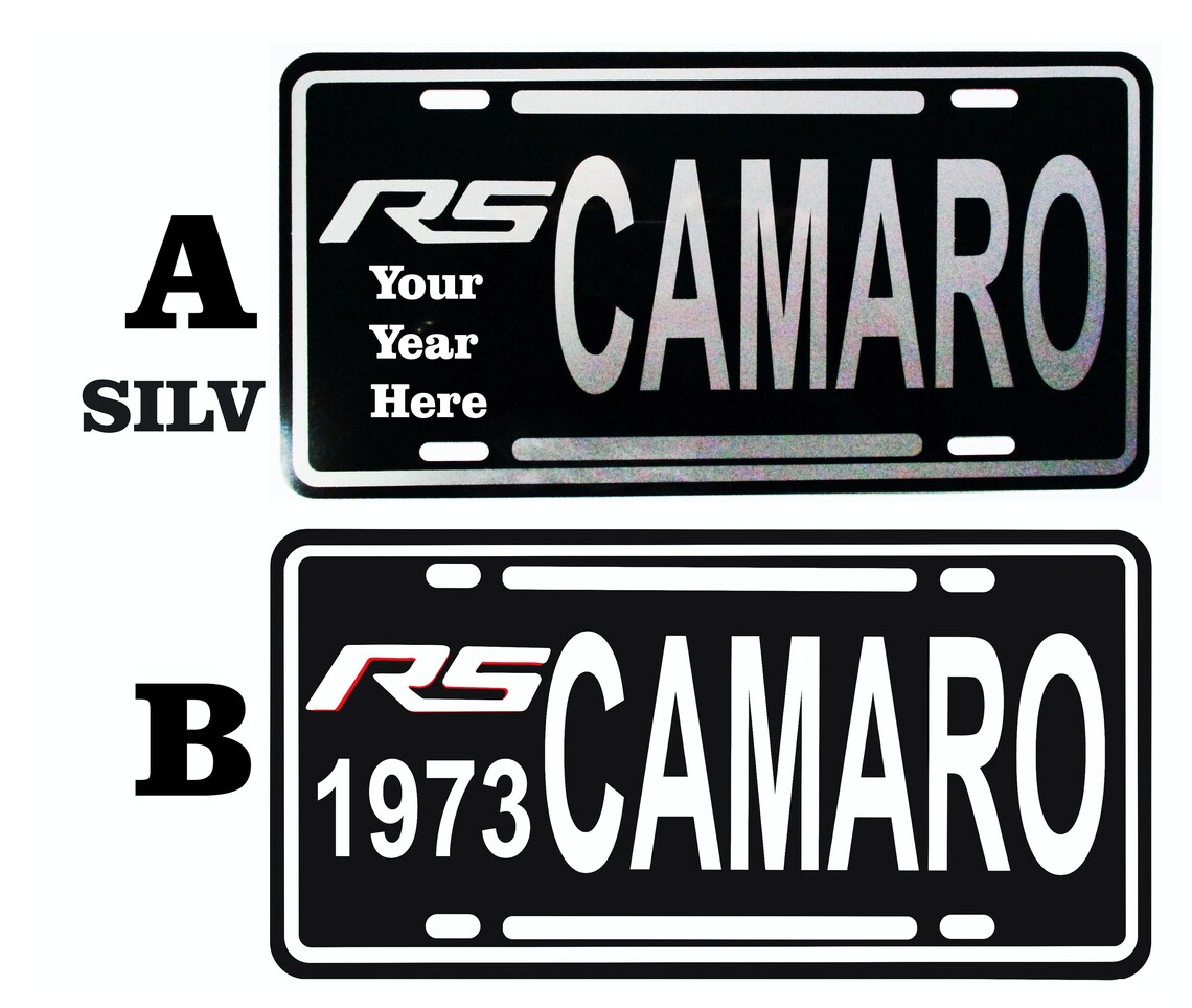 RS Camaro License Plate Tin Sign 2010 2020 Mount on Your Etsy