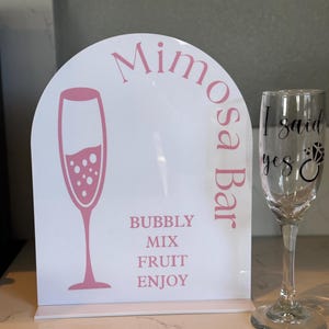 Arched Mimosa Bar Sign, Wedding Sign, Bridal Shower Sign, Event Sign, Mimosa Sign