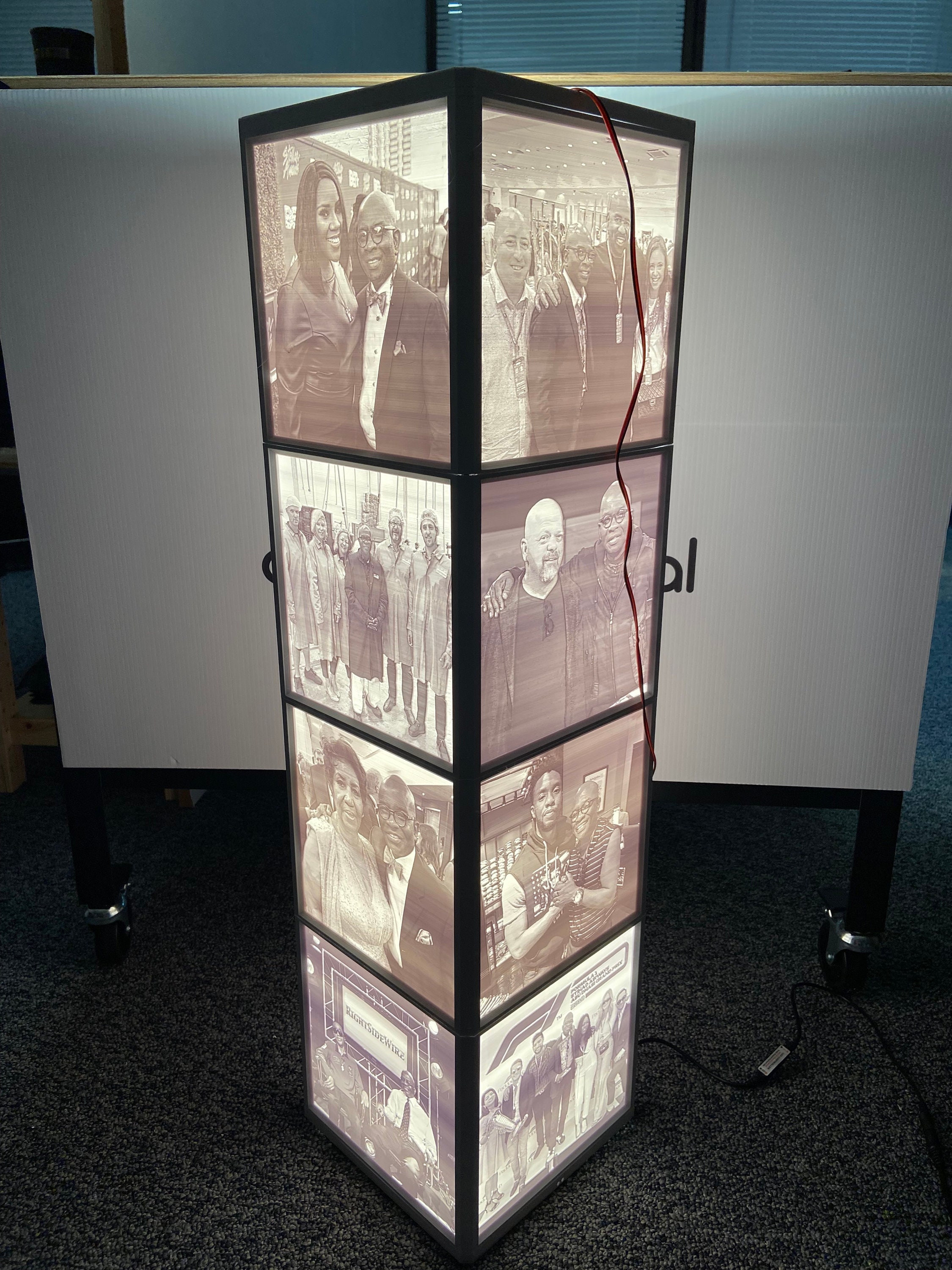 Large Lithophane 3D Printed Lighted Photo Cubes and Towers | Etsy