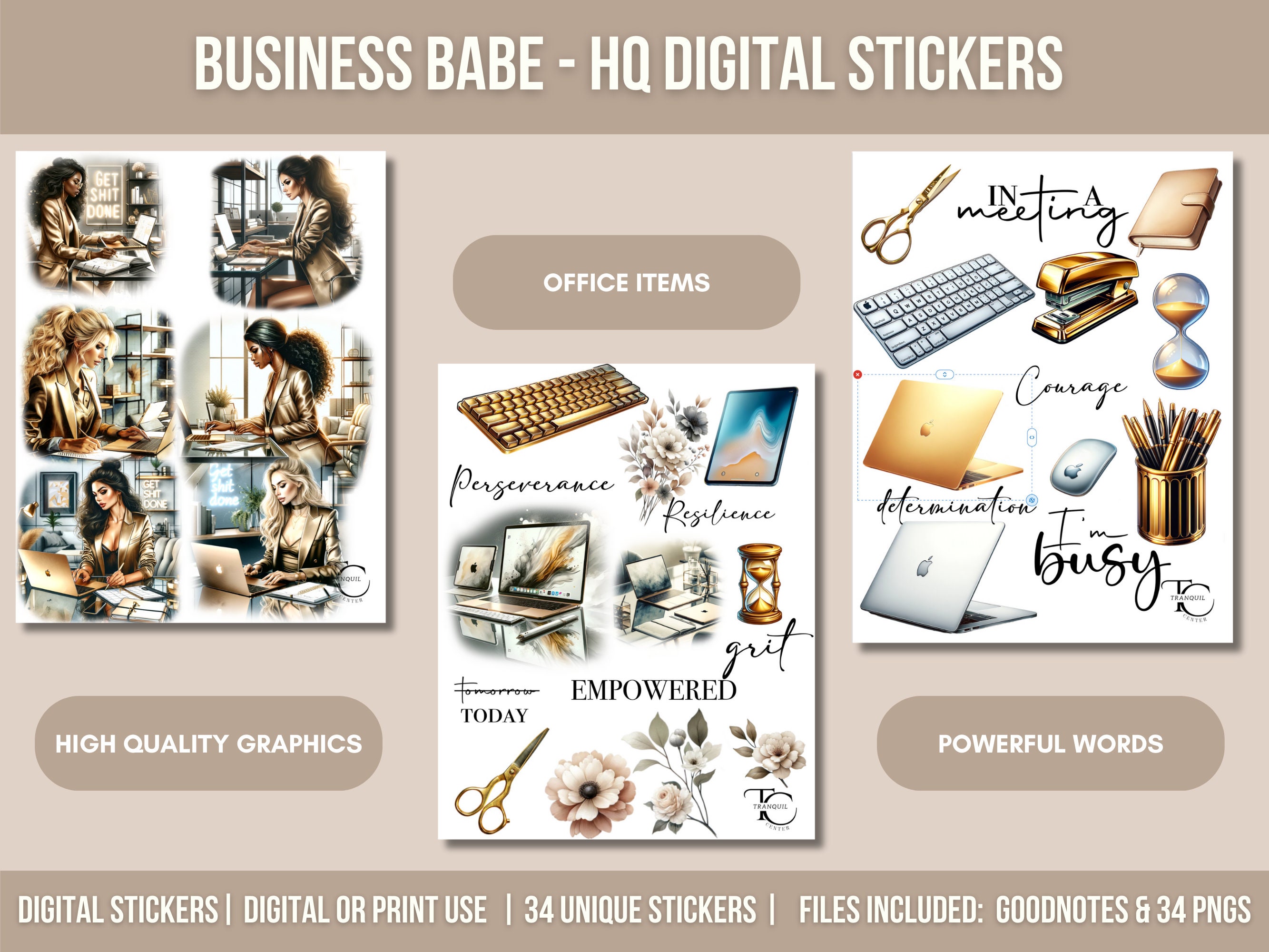 Work Digital Goodnotes Stickers, Business Stickers, Business Babe ...