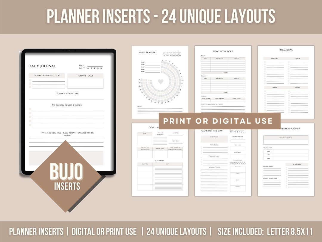 Goodnotes Planner | Printable Insert | Planner Insert | Letter Size ...