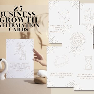 Libérez votre potentiel commercial avec 25 cartes d'affirmation minimalistes exquises