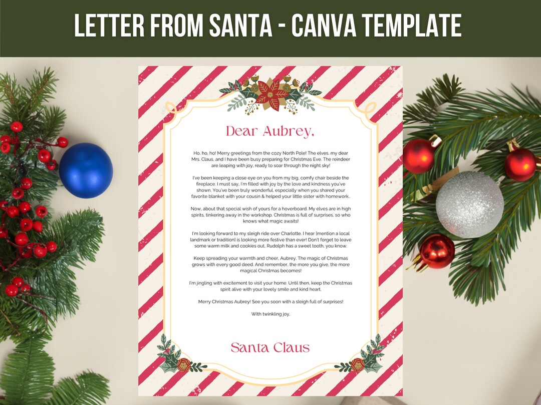Letter From Santa | Canva Template | Instant Access - Etsy