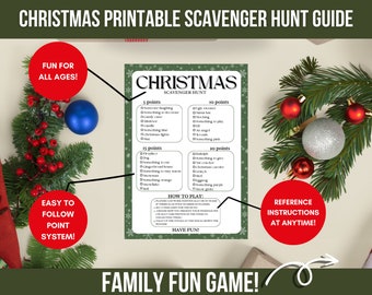 CHRISTMAS SCAVENGER HUNT | Printable Holiday Game | Fun for all ages!