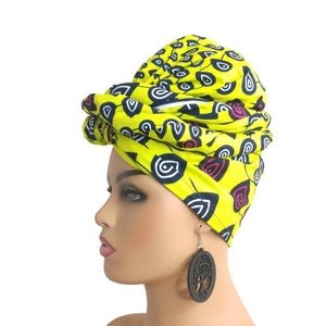 African Head Wraps For Women Neon, Ankara headscarf